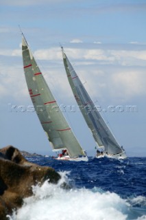 Rolex Swan Cup 2004, ISLAND FLING (left) and FLYING DRAGON (right)