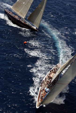 Classic J Class yachts Ranger and Valsheda during Antigua Classic Week 2005