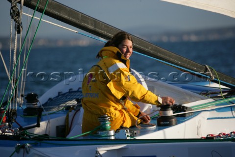 Aurelia Ditton sailing the 35ft trimaran SHOCKWAVE Aurelia Ditton will be competing in the Ostar rac