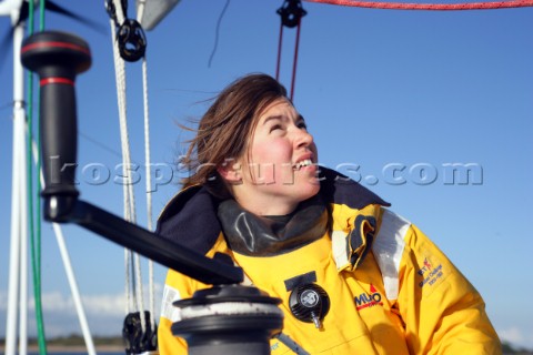 Aurelia Ditton sailing the 35ft trimaran SHOCKWAVE Aurelia Ditton will be competing in the Ostar rac