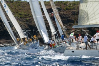 Antigua Sailing Week 2005. Left to right:SWELL. SATIKA. PEARL FISHER