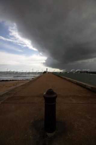 Stormy weather front over seaside