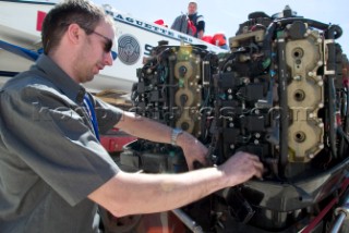 P1 Malta 2005. Engineer maintenance and outboard engine tuning.