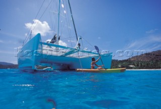 British Virgin Island - Caribbean -. Cruise on board of catamaran