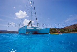 British Virgin Island - Caribbean -. Cruise on board of catamaran