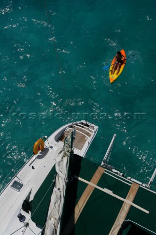 Jost Van Dyke Island  British Virgin Islands  Green Cay and Little Jost Van Dyke with boats  Cruise