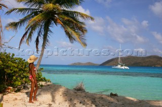 British Virgin Island - Caribbean -Tortola Island -The Christal waters of Prickly Pear Island near Bitter End Marina and Yacht Club -