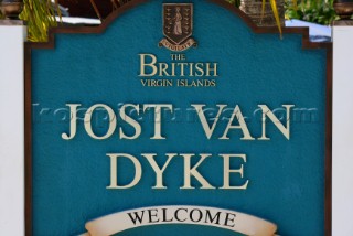 Jost Van Dyke Island - British Virgin Islands - CaribbeanThe village of Great Harbour on Jost Van Dyke -Sign-board