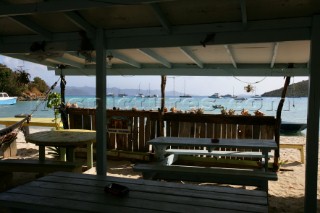 Jost Van Dyke Island - British Virgin Islands - The village of Great Harbour on Jost Van Dyke -Foxys Bar in Great Harbour