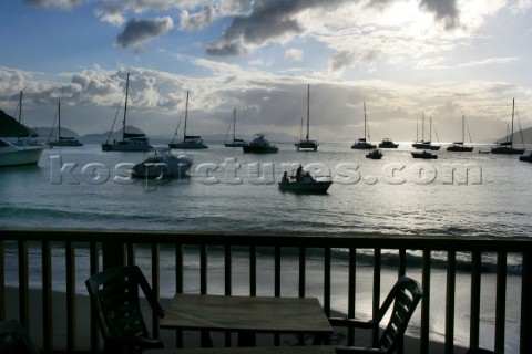 Tortola Island  British Virgin Islands  Caribbean Cane Garden Bay Sunset on the sea