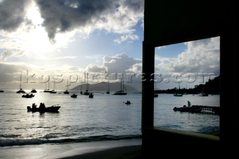 Tortola Island  British Virgin Islands  Caribbean Cane Garden Bay Sunset on the sea