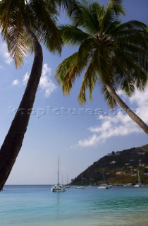 Tortola Island - British Virgin Islands - Caribbean -Cane Garden Bay with moored boats