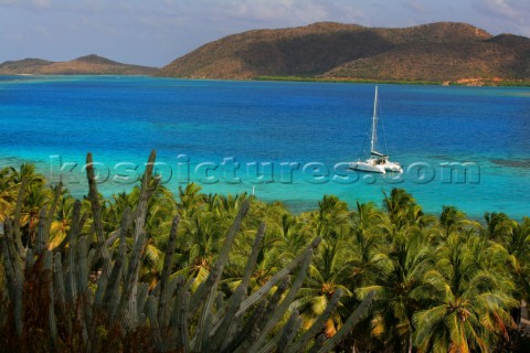 Virgin Gorda  British Virgin Islands  Caribbean Lonely Moored Boat