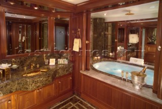 Luxury interior of superyacht Apogee