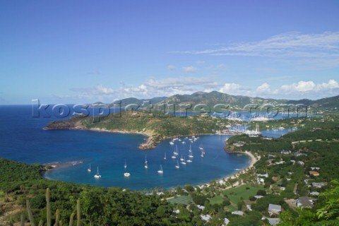 View from Shirley Heights over English and Falmouth Harbour Antigua
