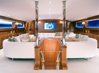Saloon interior of superyacht Enterprise