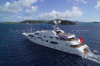 Luxury superyacht Solemar under way in the Caribbean