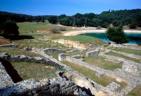 Excavations on remains of Roman villa Brijoni Islands Croatia