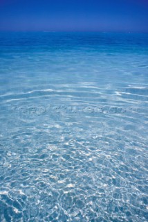 Seascape of shallow crystal clear water