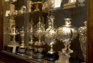 Trophy cabinet insdie the New York Yacht Club.