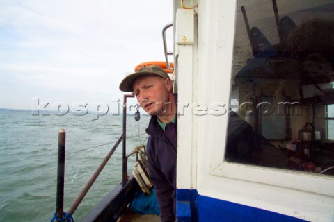 Andy Riches Oyster fisherman Oyster fishing Whitstable Kent for Pacific and Native Oysters on the th