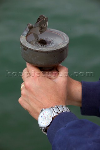 Hand bearing compass as used on board Gipsy Moth IV