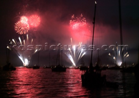 Fireworks at the Trafalgar 200 warship and fleet review celebrations 2005