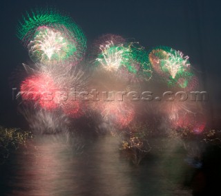 Fireworks at the Trafalgar 200 warship and fleet review celebrations 2005