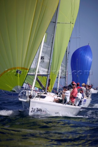 Sportsboats racing in the Silva J80 World Championships 2005 in Falmouth UK