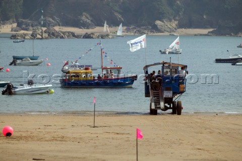 The motorised landing stage at Salcombe sponsored by International Paints which allows passengers to