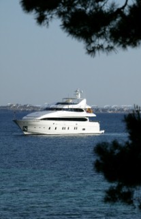 Superyacht in the bay of Formentor, Mallorca.