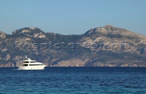 Superyacht in bay of Formentor