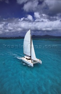 Luxury cruising on a catamaran in the Caribbean