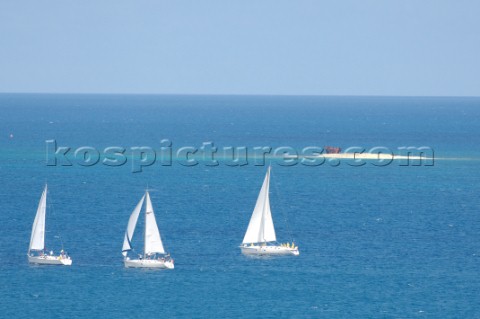 Three yacht at Antigua Sailing Week 2005