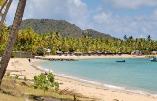 The beach at Curtain Bluff on Antigua, Caribbean