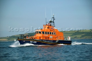 RNLI lifeboat heading out to sea