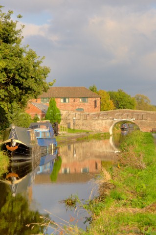 Waterside canal canals Montgomery canal narrow boat narrow boats moorings canalside Maesbury Shropsh
