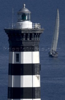 Lighthouse at the Messina Straits.  Rolex Middle Sea Race 2005