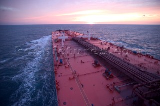 VLCC supertanker Apollonia. View from the bridge.