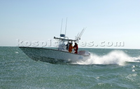 Conch 27 powerboat at speed off Key West Florida USA Key West