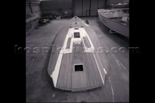 Wally maxi yacht Genie of the Lamp under construction