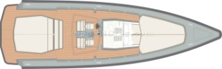Rendering design and drawings of the Wallytender powerboat built by Wally