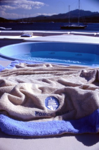 Towels next to Jaccuzzi Flavio  Briatore Managing Director of Renault F1 Team France in ViryChtillon