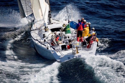 Loki sailing along the Tasmanian coast Australia Dec 28 2005 85 yachts of all sizes battled for this