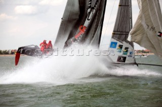 Volvo Extreme 40 multihull catamaran racing off Portsmouth harbour