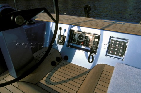 The Wally maxi yacht Carrera  engine controls