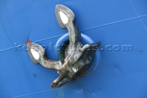 Anchor on Channel Freight Ferries ferry CFF Solent before the vessel was returned to its owners in N