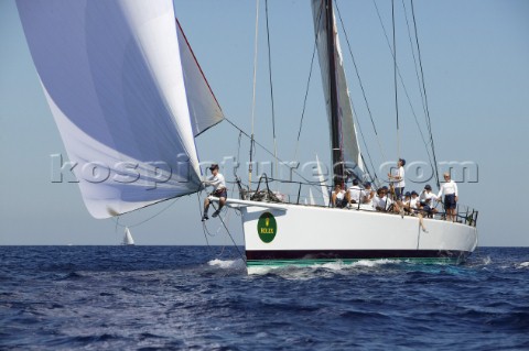 PORTO CERVO SARDINIA  SEPT 8th 2006 The canting keel maxi yacht Morning Glory owned and driven by SA