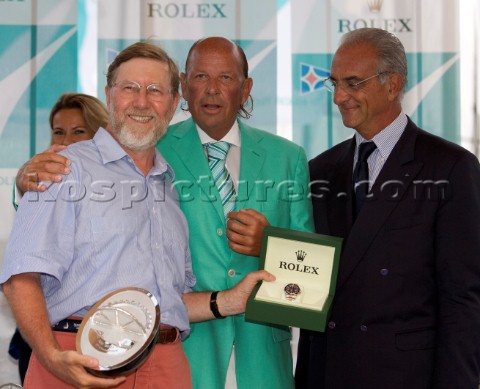 Porto Cervo 08 09 2006 Maxi Yacht Rolex Cup 2006 Prizegiving Patrick Heiniger  Rockport Ltd Owner He