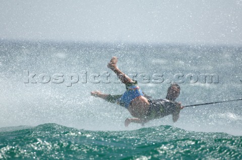 TARIFA SPAIN  SEPT10th 2006  Jaime Herraiz Spain crashes into the sea at speed whilst competing in t